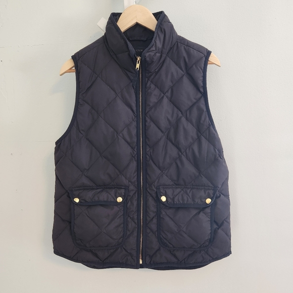 J. Crew Jackets & Blazers - J.Crew Quilted Down Excursion Vest - Black Label Brown Black Puffer